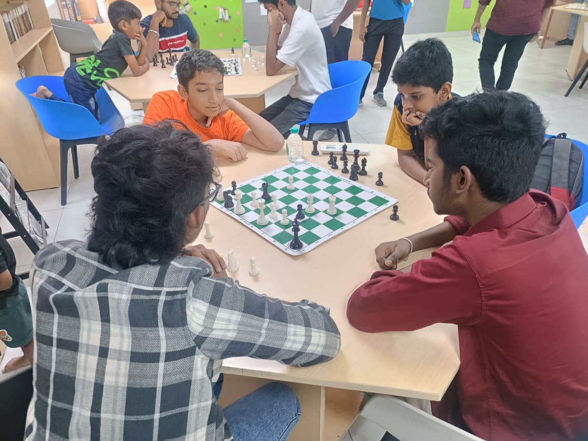 Chess class in progress at the academy