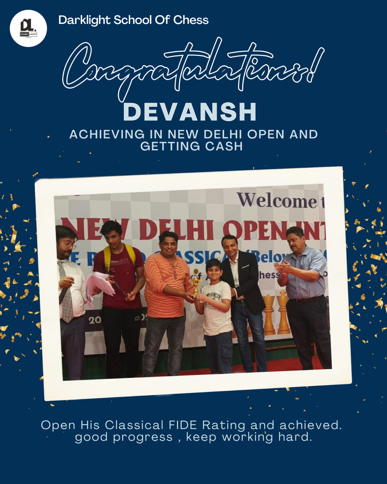 Devansh – achieving in New Delhi Open
