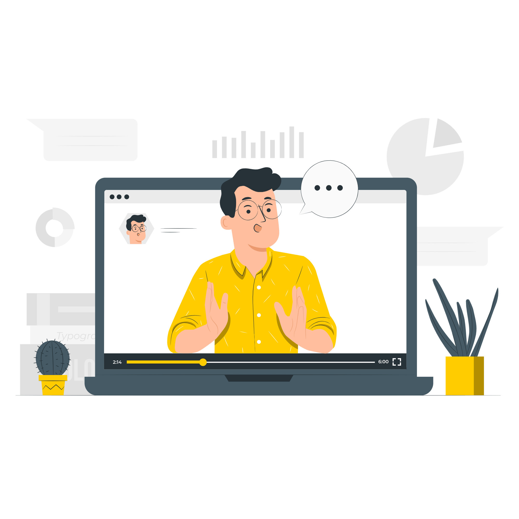 Online chess class illustration